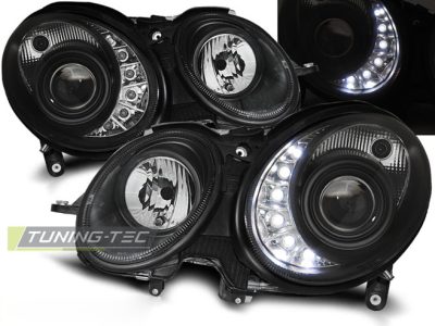 Fari Daylight Nero per Mercedes W211 Classe E (03.02-04.06)