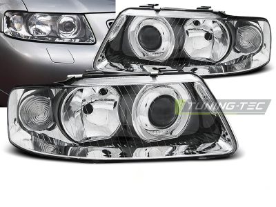 Fari Cromato per Audi A3 (09.00-05.03) - Fanali Anteriori Lucidi