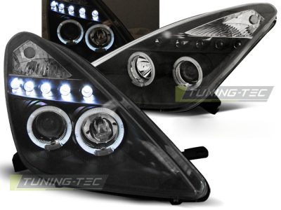 Toyota Celica T230 99-05 Fanali Angel Eyes Neri per Fari Anteriori