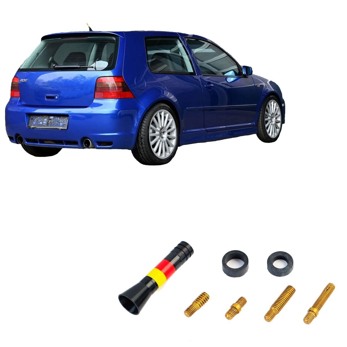 5cm Auto Kurzstabantenne Deutschland Flagge per VW Golf 3 4 5 Polo 6N2 Bora