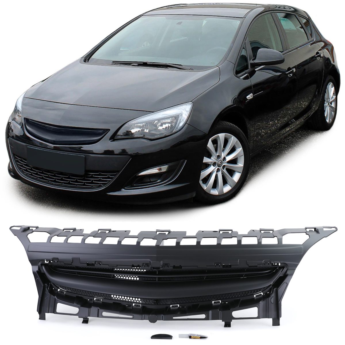 Griglia Nera Senza Emblema per Opel Astra J 5 Porte 12-18 Facelift