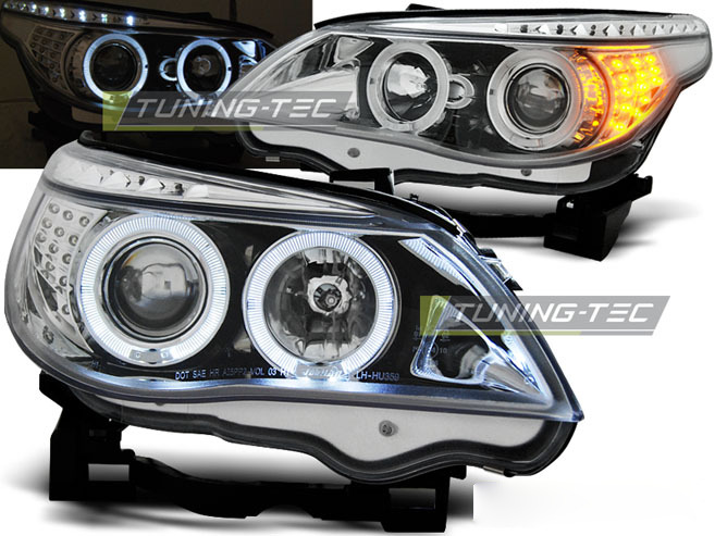Fari Angel Eyes Cromato LED Indicatore per BMW E60/E61 (03-07)