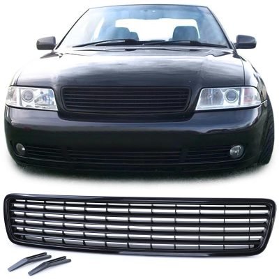 Griglia Anteriore Nera Senza Emblema per Audi A4 B5 Limo 1994-2000
