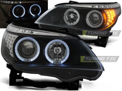 Fari Angel Eyes Neri LED Indicatori per BMW E60/E61 (2003-2007)