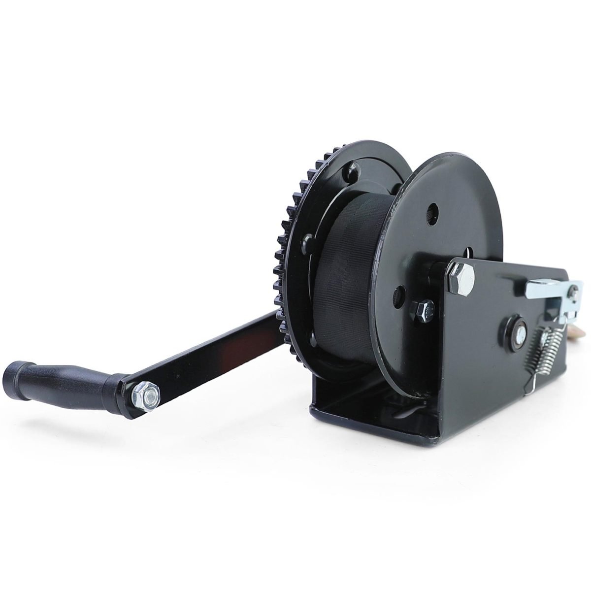 Premium 1500kg Verricello Manuale con 8 Metri Cinghia Nera per Veicoli