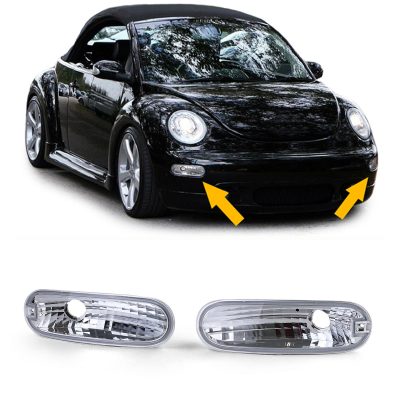Frecce Anteriori Trasparenti Cromate per Volkswagen New Beetle 98-06