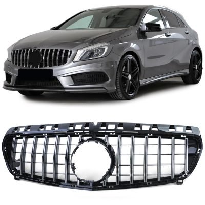 Griglia Sportiva Nera Lucida con Cromature per Mercedes Classe A W176 12-15