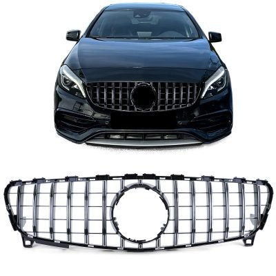 Griglia Sportiva Nera Lucida con Cromature per Mercedes W176 2015-2018