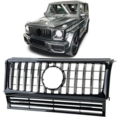 Griglia Sportiva Nera Lucida con Cromato per Mercedes Classe G W463 1990-2018