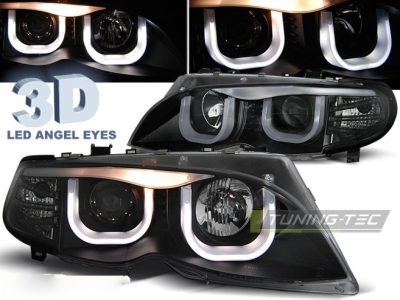Fari Angel Eyes 3D Nero per BMW E46 (09.01-03.05) S/T Nero