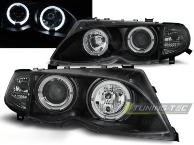 Fari Angel Eyes Nero per BMW E46 (09.01-03.05) - Fanali Anteriori