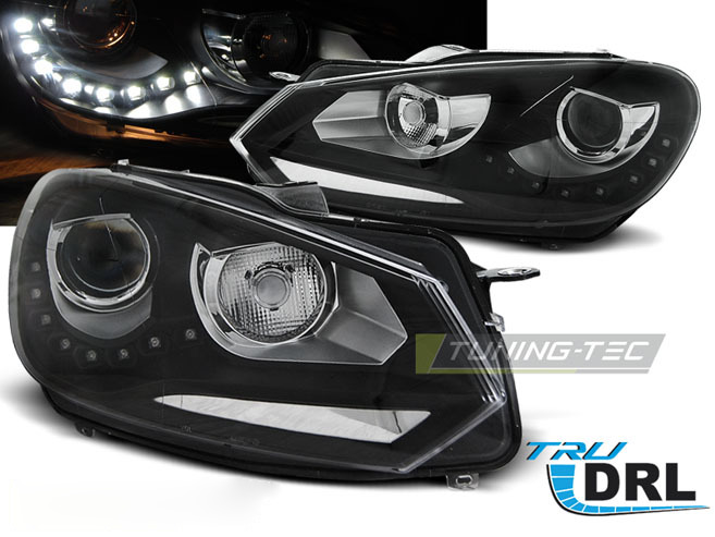 Fari True DRL Nero per Volkswagen Golf 6 (10.08-12) Luci Diurne