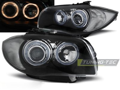 Fari Angel Eyes Nero per BMW 1 E87 (2004-2011) - Fanali Anteriori