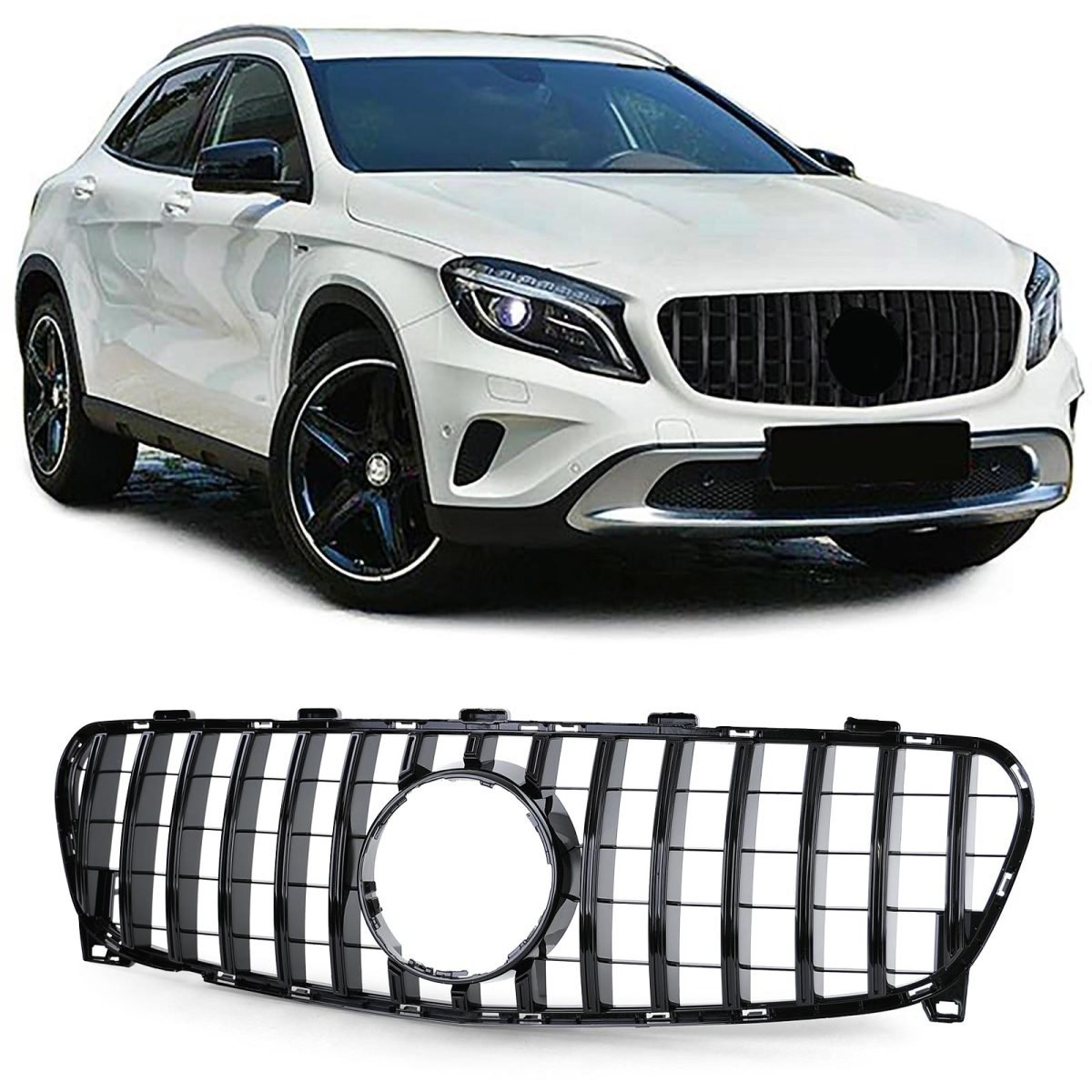 Griglia Sportiva Nera Lucida per Mercedes GLA X156 Facelift 2017-2020