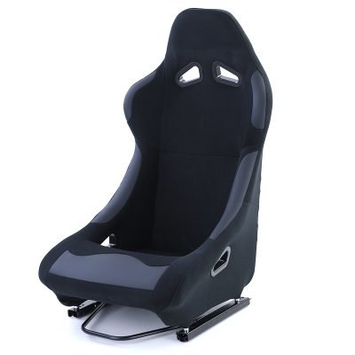 Sedile Sportivo a Guscio Race 1 Stoffa Nera con Guide Universale