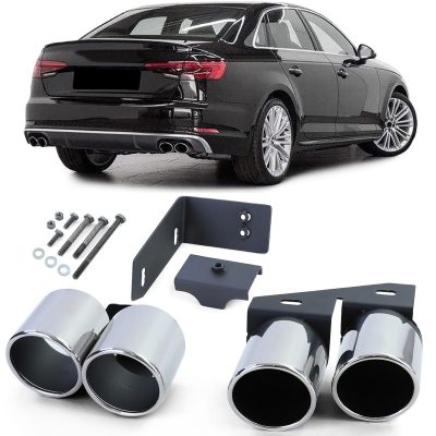 Duplex Terminali di Scarico 4 Uscite in Acciaio per Audi A4 2.0 B9 Dal 15