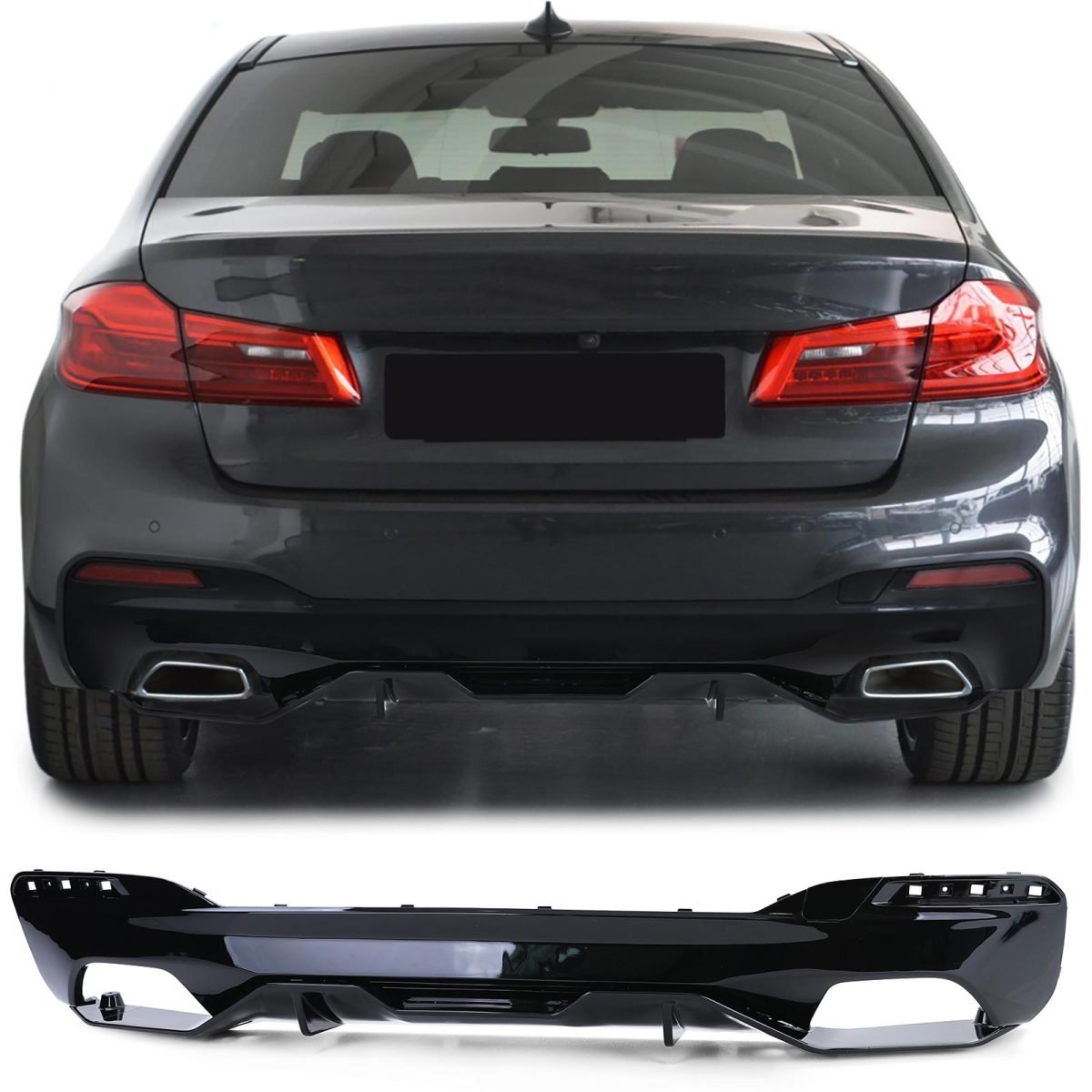 Diffusore Posteriore Performance Look Nero Lucido per BMW Serie 5 G30 G31 (dal