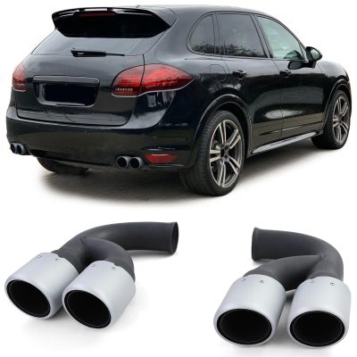 Terminali Scarico Doppio in Acciaio Inox per Porsche Cayenne 92A 3.0 Diesel