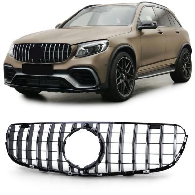 Griglia Sportiva Nera Lucida con Cromature per Mercedes GLC C253 X253 2015-2019