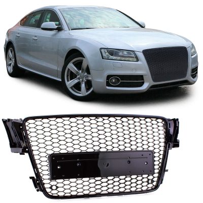 Griglia Sportiva Nera Lucida Senza Emblema per Audi A5 8T 8F 2007-2011