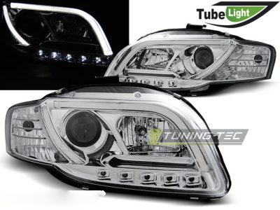 Fari Tube Cromato per Audi A4 B7 (11.04-03.08) - Fanali Anteriori