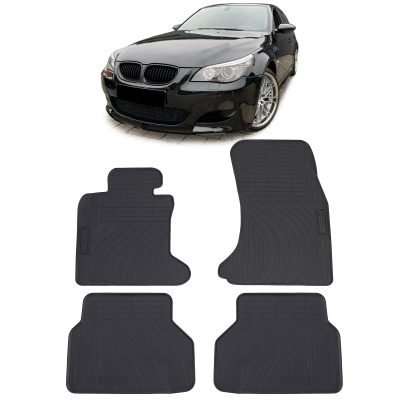 Set Tappetini in Gomma Neri Premium per BMW Serie 5 E60 E61 03-10