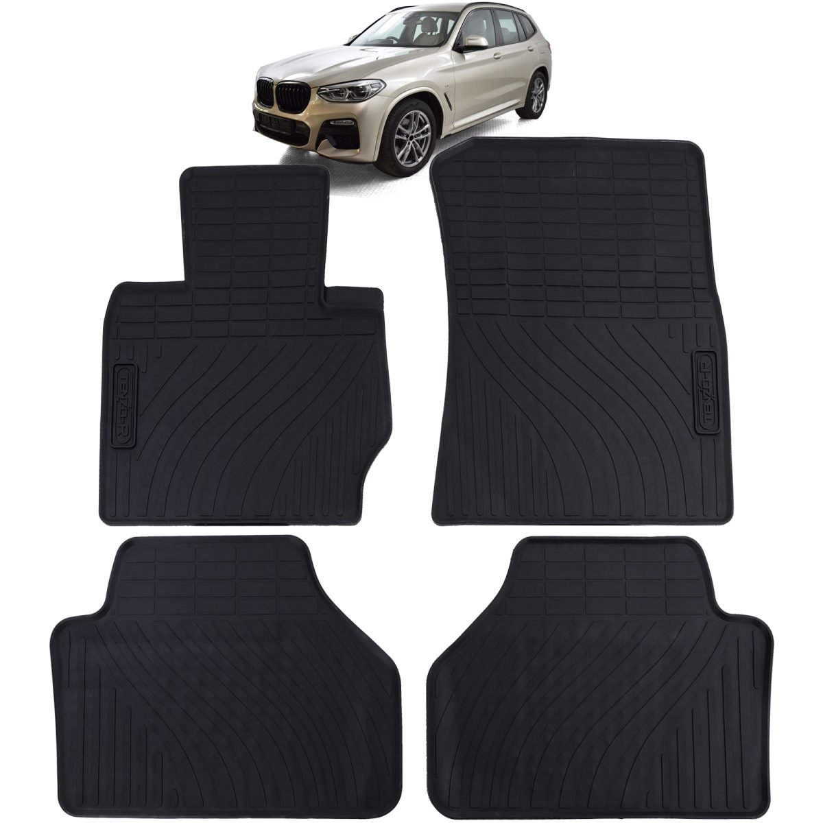 Set Tappetini in Gomma Neri Premium per BMW X3 F25 2010-2017