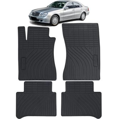 Tappetini Gomma Neri Premium Set per Mercedes Classe E W211 S211 02-09