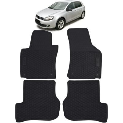 Set Tappetini in Gomma Neri Premium per Volkswagen Golf 5 Scirocco Golf 6