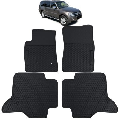 Tappetini Gomma Neri Premium Set per Mitsubishi Pajero 4 (2007-2022)