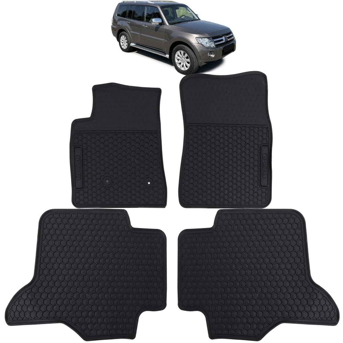 Tappetini Gomma Neri Premium Set per Mitsubishi Pajero 4 (2007-2022)