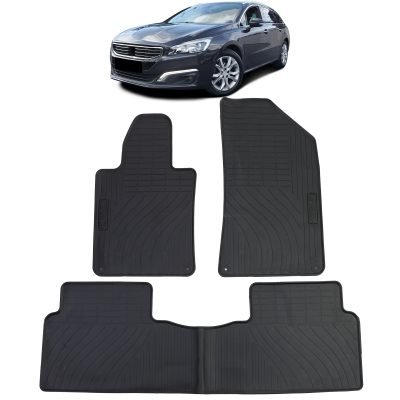Set Tappetini in Gomma Neri Premium per Peugeot 508 I 10-18