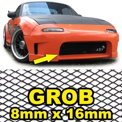 Griglia Alluminio Wabengitter 100x40cm 8x16mm Nera Universale per Tuning Auto