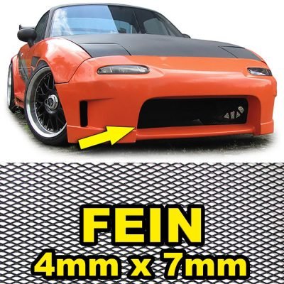 Griglia in Alluminio Nera 100x40cm per Personalizzazione Auto Universale