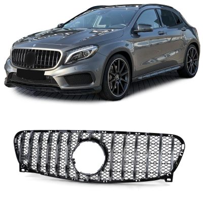Griglia Sportiva Nera Lucida con Cromature per Mercedes GLA X156 2013-2016
