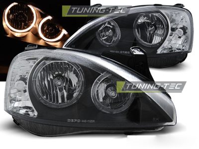 Opel Corsa C 11.00-09.06 Fanali Angel Eyes Neri Anteriori LED