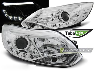 Ford Focus MK3 11-10.14 Tube Fari Cromato Luci Tubolari Anteriori Cromo