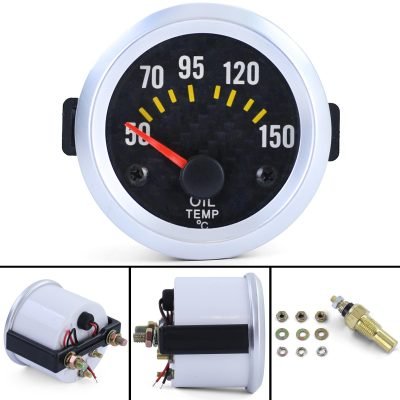 52mm Strumento Aggiuntivo Temperatura Olio Effetto Carbonio Universale