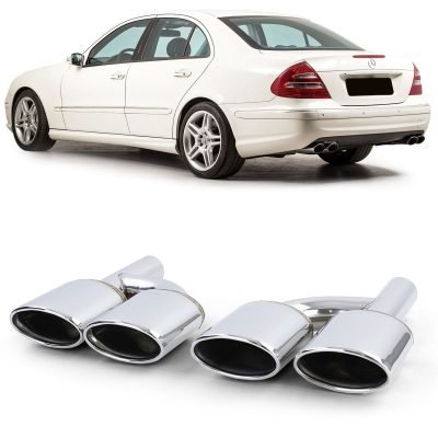 Terminali Scarico Duplex in Acciaio Inox per Mercedes W204 W211 W164 W166 W221