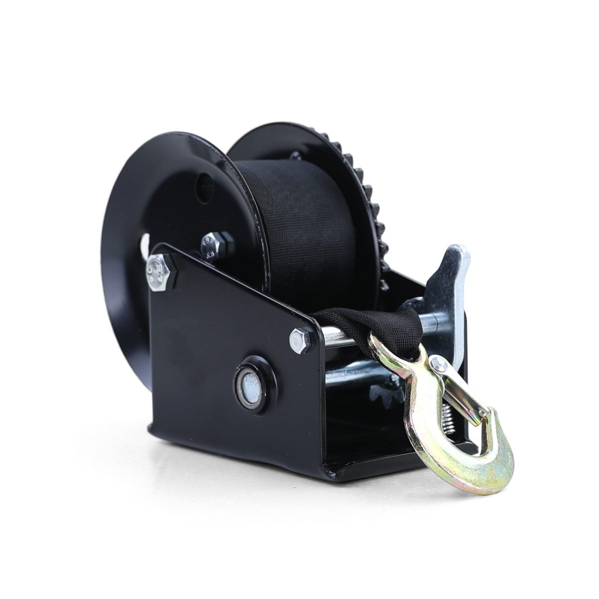 Profi 600kg Verricello Manuale con Cinghia da 8 Metri Nera per Veicoli