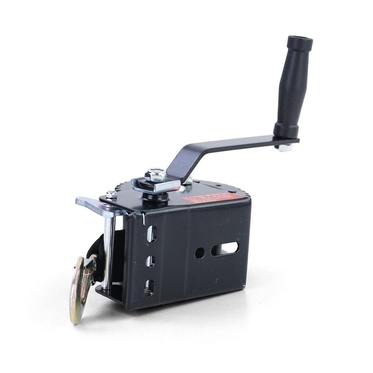 Profi 600kg Verricello Manuale con Cinghia da 8 Metri Nera per Veicoli