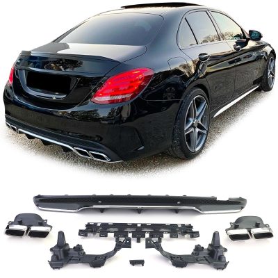 Sport Diffusore Posteriore con Terminali Cromati per Mercedes C W205 S205 14-18