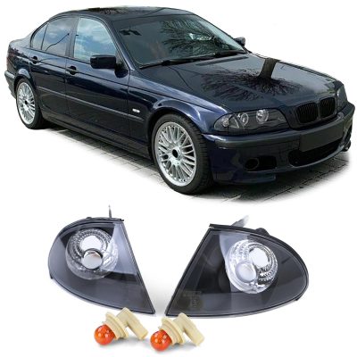 Frecce Vetro Trasparente Nere Fumé per BMW Serie 3 E46 1998-2001