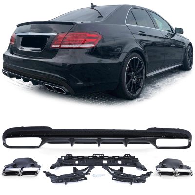 Diffusore Posteriore con Terminali Cromati per Mercedes Classe E W212 13-16 AMG