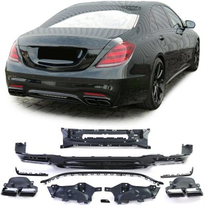 Diffusore Posteriore per Mercedes Classe S W222 2017-2020 con Doppio Scarico