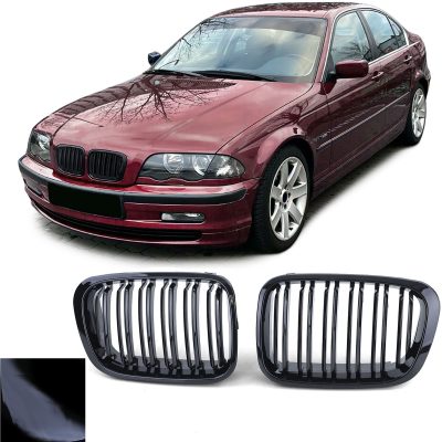 Griglia Sportiva Doppio Stego Nera Lucida per BMW Serie 3 E46 1998-2001