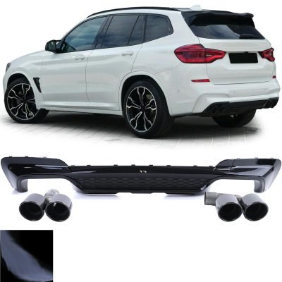 Diffusore Posteriore Sport Performance Nero con Endrodi per BMW X3 G01 (dal