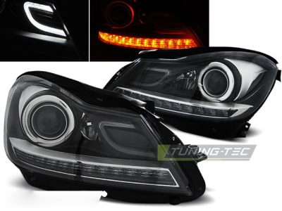 Fari Nero per Mercedes-Benz W204 (anni 2011-2014) Fanali Anteriore