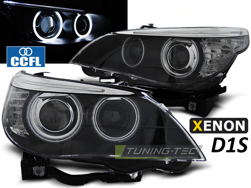 Xenon Fari D1S Angel Eyes CCFL Nero per BMW E60/E61 (05-07)