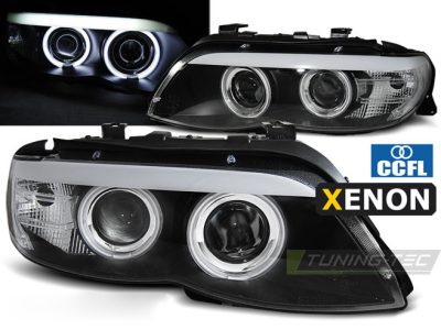 Xenon Fari Angel Eyes CCFL Nero per BMW X5 E53 (11.03-06)